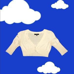 Express Cropped White Cardigan